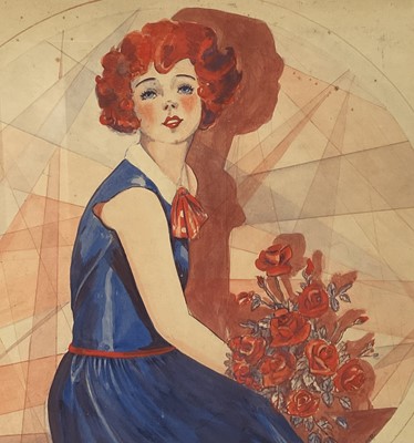 Lot 54 - Kayser Silk Stockings original poster design, watercolour, signed Rona G. Raymond, 55cm x 35cm, glazed frame
