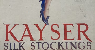 Lot 54 - Kayser Silk Stockings original poster design, watercolour, signed Rona G. Raymond, 55cm x 35cm, glazed frame