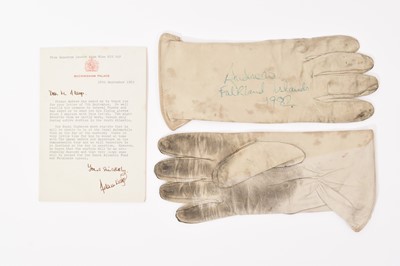 Lot Andrew Mountbatten-Windsor (formerly H.R.H. The Prince Andrew, Duke of York K.G.) rare pair of signed helicopter pilot's gloves