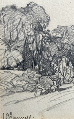 Lot 9 - Leonard Squirrell (1893-1979) pencil sketch, dated 1936, ‘Brede Place’, East Sussex, signed, 11cm x 19cm, glazed frame