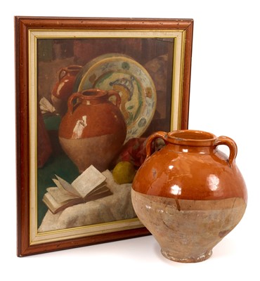 Lot Stefani M. Fisher (1894-1963) oil on board, still life, with the original jar, signed and dated 1933, 44cm x 34cm, framed
