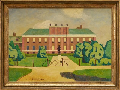 Lot Elwin Hawthorne (1905-1954) oil on panel - Kensington Palace, signed, 41cm x 56cm, in gilt frame