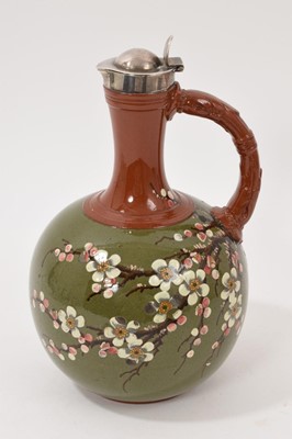 Lot 280 - Silver mounted pottery claret jug, Sheff 1880
