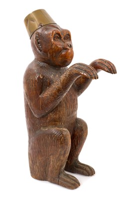 Lot Charismatic early 20th century carved wooden monkey