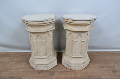 Lot Pair of Scottish fire clay gothic columns