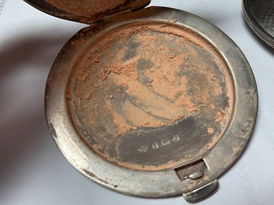 Lot 39 - 1920s silver red and blue enamelled Royal Fusiliers sweetheart powder compact, together with another 1940s silver powder compact (2)