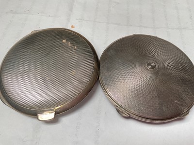 Lot 39 - 1920s silver red and blue enamelled Royal Fusiliers sweetheart powder compact, together with another 1940s silver powder compact (2)