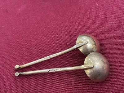Lot 353 - Pair of Imperial Russian cloisonné salts and spoons, in fitted case