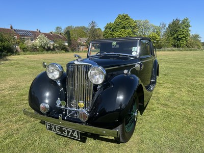 Lot 1939 SS Jaguar 1.5 litre Drophead Coupe, Registration FXE 374, chassis 56493. One of only six survivors worldwide and owned since 1963. A beautiful well cared example with unique long term owner...