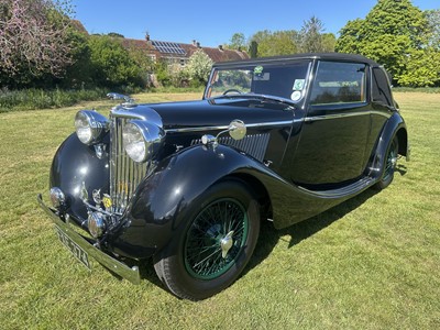 Lot 1939 SS Jaguar 1.5 litre Drophead Coupe, Registration FXE 374, chassis 56493. One of only six survivors worldwide and owned since 1963. A beautiful well cared example with unique long term owner...