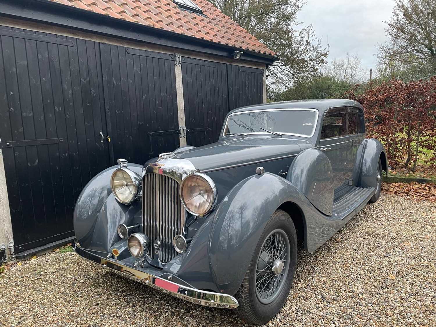 Lot 1939 Lagonda LG6 long saloon with sunroof, Registration SN8865, Chassis 12521, engine 12521, ordered new by the Scottish Racing car enthusiast Major Hartley Whyte of Whyte Mackay Whisky and kept...
