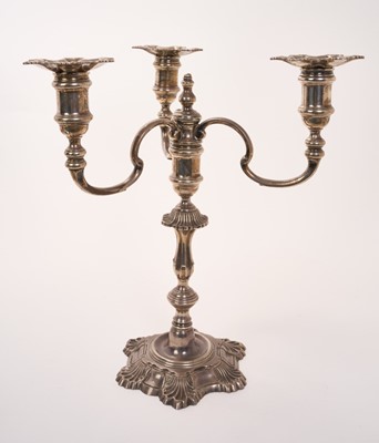 Lot Silver three branch candlestick