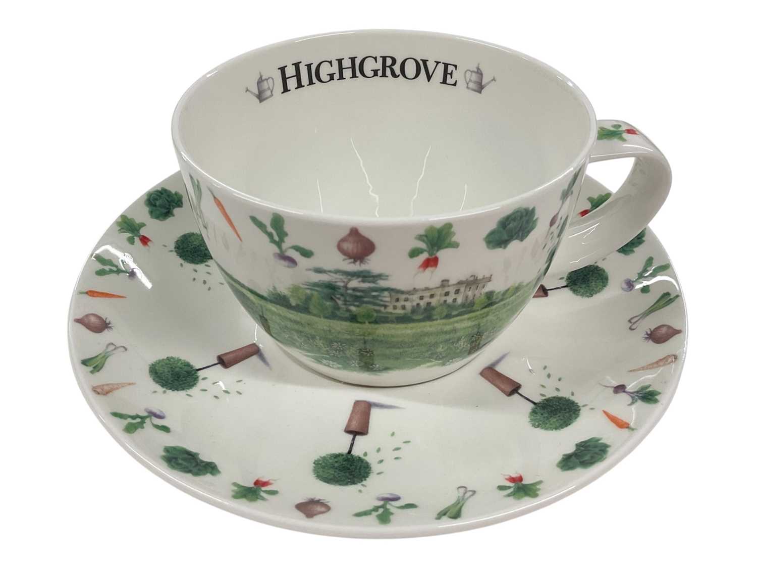 Lot 71 - H.R.H. Prince Charles, Prince of Wales, Highgrove breakfast cup and saucer, and Prince of Wales presentation opening of the Bristol Royal Hospital for Chidren 2001 teaware