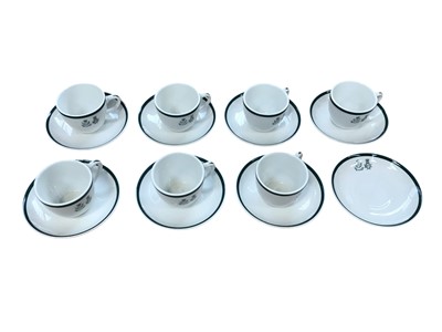 Lot 5011 - Set of Sherwood Foresters mess china, decorated in green with crests