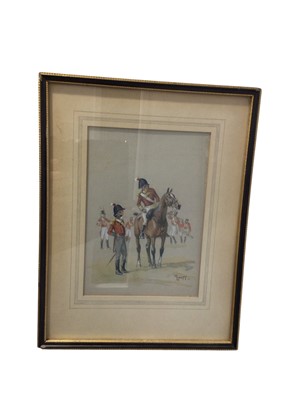 Lot 5236 - Nigel Lovett (20th century), watercolour painting of British Napoleonic soldiers, dated 1960, with the date '1807' verso