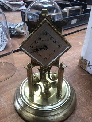 Lot 5000 - Four anniversary pendulum clocks to include three dome cased clocks to include Violeta, Schats and one other together with a quartz Haller mantel clock
