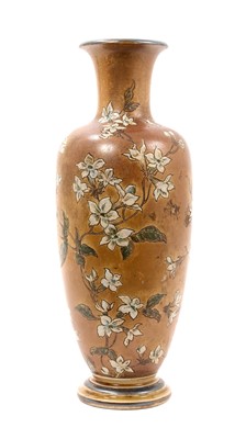 Lot Victorian Martin Brothers stoneware vase decorated with flowers.