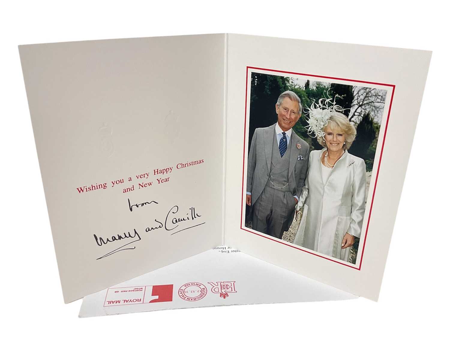Lot 83 - H.R.H. Prince Charles, Prince of Wales (now H.M. King Charles III) and H.R.H. The Duchess of Cornwall ( now H.M.Queen Camilla), signed 2006 Christmas card with gilt embossed Royal cypher to cove...