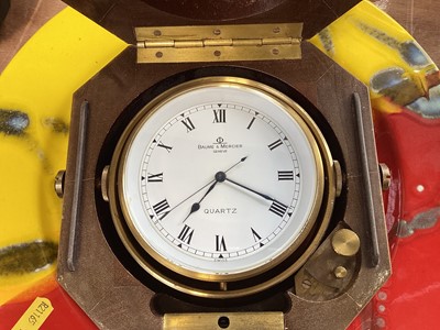 Lot 5005 - Baume & Mercier marine quartz chronometer in brass mounted octagonal wooden case