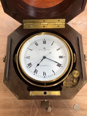 Lot 5005 - Baume & Mercier marine quartz chronometer in brass mounted octagonal wooden case