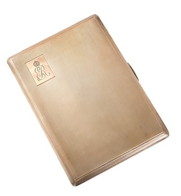 Lot H.M. Queen Elizabeth The Queen Mother, silver presentation cigarette case