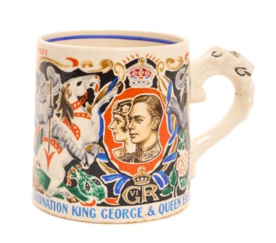 Lot 23 - H.M. Queen Elizabeth The Queen Mother, Warden of the Cinque Ports 1979 commemorative paper weight in box with provenance and Court Circular and Dame Laura Knight designed 1937 Coronation mug...