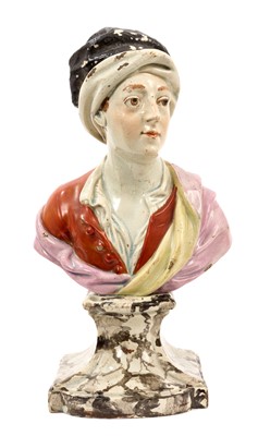 Lot Early 19th century Staffordshire pearlware portrait bust of Matthew Prior