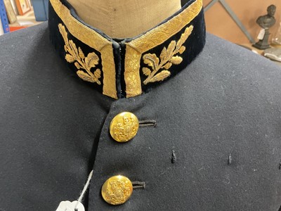 Lot 5 - H.M. Queen Elizabeth II British Diplomats' court uniform comprising tailcoat with gold bullion work decoration and gilt brass Royal Coat of Arms buttons, trousers with broad gold bullion strip,...