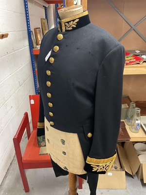 Lot 5 - H.M. Queen Elizabeth II British Diplomats' court uniform comprising tailcoat with gold bullion work decoration and gilt brass Royal Coat of Arms buttons, trousers with broad gold bullion strip,...