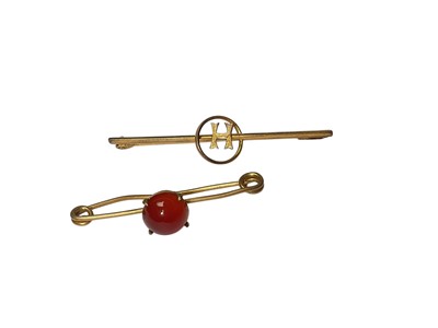 Lot 19 - Group of Victorian and Edwardian gold and yellow metal bar brooches