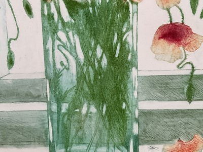 Lot 2 - L. Valerie Christmas (1934-2020) Etching and Aquatint, Field Poppies, signed, edition number 91/150, 32cm 27cm.