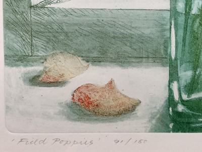 Lot 2 - L. Valerie Christmas (1934-2020) Etching and Aquatint, Field Poppies, signed, edition number 91/150, 32cm 27cm.
