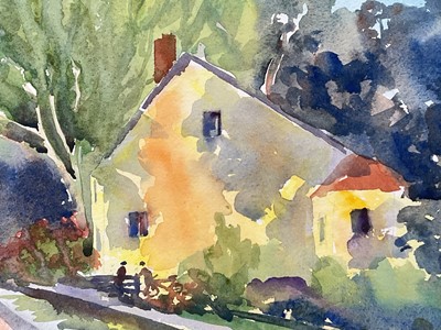 Lot 7 - David S. Tomlinson, Watercolour, Dedham Lock, signed, in glazed frame, 26.5cm x 35cm.