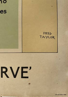 Lot 25 - London Transport poster by Fred Taylor - ‘Back Room Boys - They also Serve’, pub. Baynard Press