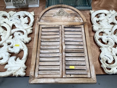 Lot 5031 - Two vintage bird cages together with a hanging mirror and others
