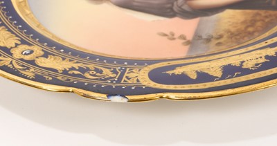 Lot 226 - Two 19th century Vienna porcelain cabinet plates depicting 'Ruth' and 'Fides'