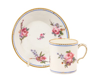 Lot 222 - Sèvres porcelain coffee can and saucer, circa 1776