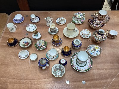 Lot 5041 - Group of English miniature porcelain including Minton, Royal Crown Derby Imari, Coalbrookdale, Wedgwood, Spode, Coalport, etc