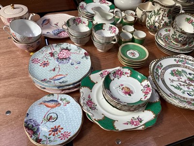 Lot 5053 - Group of ceramics including a Poole Pottery Galaxy vase, Copeland Spode 1911 Coronation bottle, various teawares including Coalport Indian Tree pattern, etc