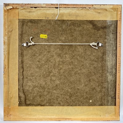 Lot 72 - Michael Gibbison (b. 1937) mixed media, The Waiters, signed, titled verso, 23cm x 22.5cm, glazed frame