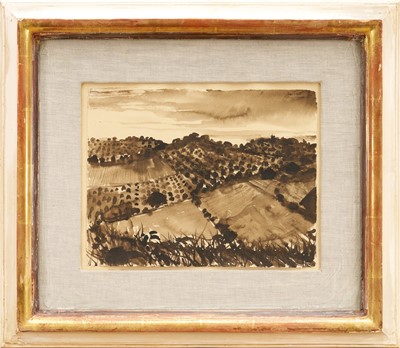Lot *Alan Reynolds (1926-2014) watercolour, Kent Panorama, signed and dated 1955, 24cm x 30cm, glazed frame Provenance: Ex Guy Dixon Collection, purchased The Redfern Gallery London, 23rd Mar...