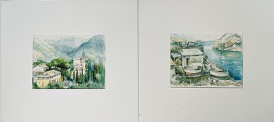 Lot 80 - Collection of unframed watercolours and prints, to include a Venetian Silhouette (9)