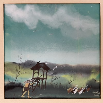 Lot 80 - Collection of unframed watercolours and prints, to include a Venetian Silhouette (9)