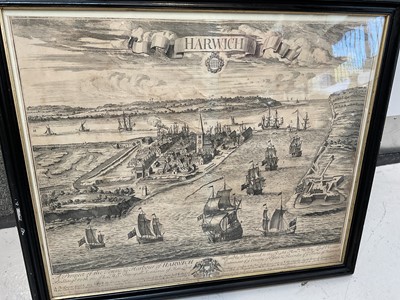 Lot 5077 - A Prospect of the Towne & Harbour of Harwich, engraving, 57cm x 48cm