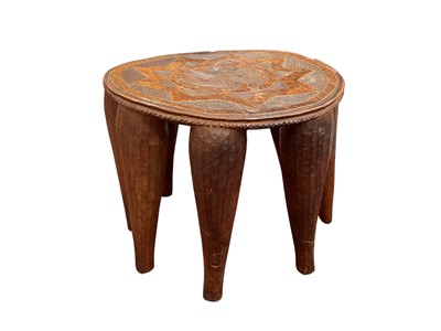Lot 1448 - Antique carved African tribal stool