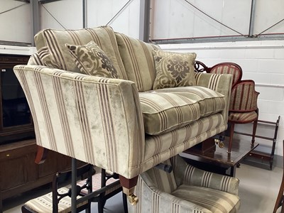 Lot 5361 - Traditional two seater sofa, 151cm wide, together with a similar armchair