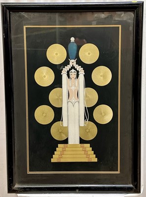 Lot 5130 - Erte, Romaine de Tirtoff (1892-1990), Art Deco style print - The Emerald Vase, 100cm x 71cm overall, in glazed frame