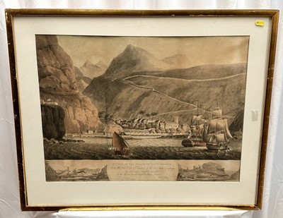 Lot 5053 - After Edward Orme, 19th century aquatint - 'A View of the Island of Saint Helena', 49cm x 65mc, in glazed gilt frame