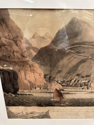Lot 5053 - After Edward Orme, 19th century aquatint - 'A View of the Island of Saint Helena', 49cm x 65mc, in glazed gilt frame