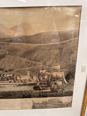 Lot 5053 - After Edward Orme, 19th century aquatint - 'A View of the Island of Saint Helena', 49cm x 65mc, in glazed gilt frame